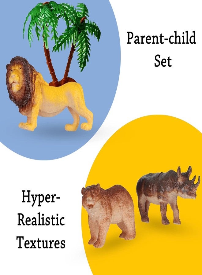 Mallexo Full Action Wild Jungle Animal Toys for Kids Big Size Cartoon Farm Animals Figures Toy Set of 6PC Zoo Forest Animal for Boys and Girls Lion, Tiger, Bear, Rhinoceros, Elephant for Children - Image 4